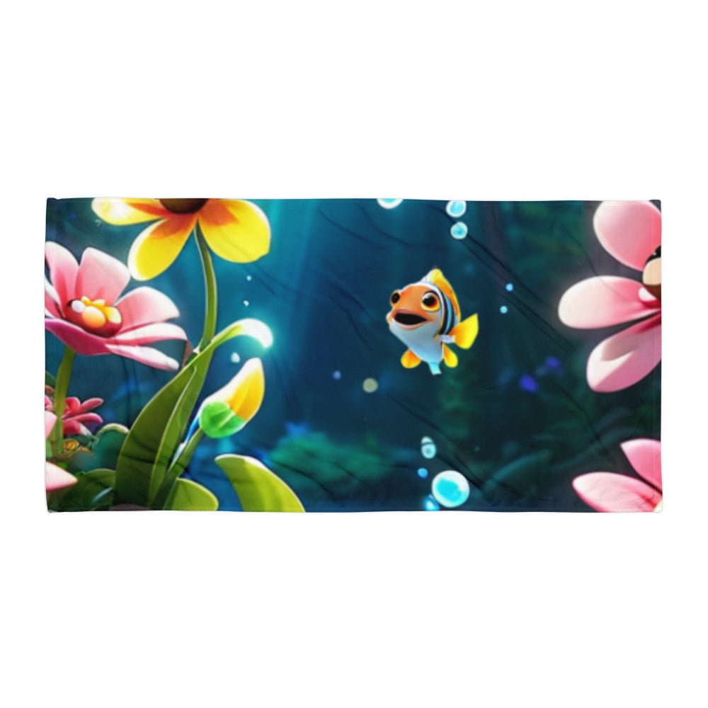 Aquatic and Floral Towel